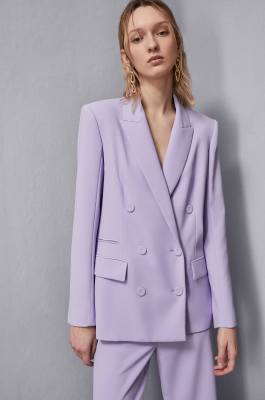 Veste croisée en crêpe coupe classique, Violet, Patrizia Pepe