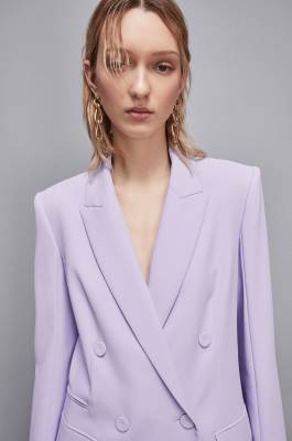Veste croisée en crêpe coupe classique, Violet, Patrizia Pepe
