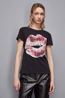 T-shirt with print, Black, Patrizia Pepe