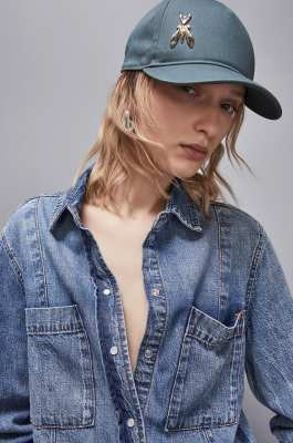 Cotton Fly Baseball Cap, Green, Patrizia Pepe