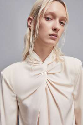 Blouse en sergé de viscose &quot; Essential &quot;, Beige, Patrizia Pepe