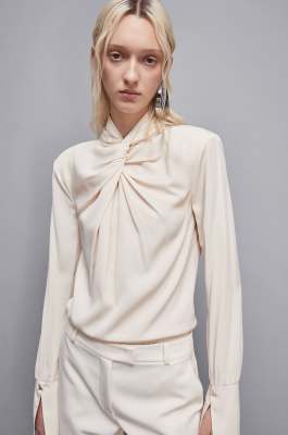 Blouse en sergé de viscose &quot; Essential &quot;, Beige, Patrizia Pepe