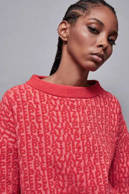 Soft polyester sweater, Pink, Red, Patrizia Pepe