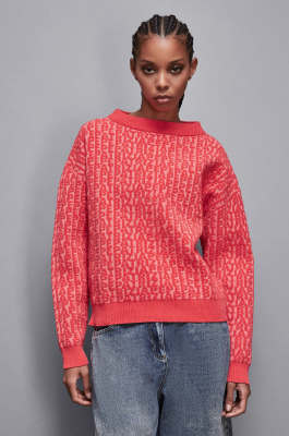Soft polyester sweater, Pink, Red, Patrizia Pepe