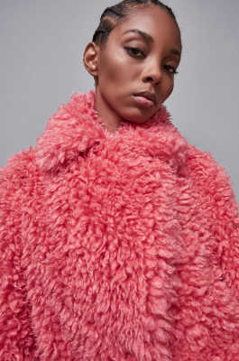 Oversize fluffy coat, Pink, Patrizia Pepe