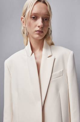 Over two-button twill jacket, Beige, Patrizia Pepe