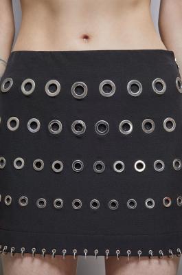 Low-waisted crêpe miniskirt, Black, Patrizia Pepe