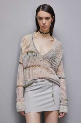 Wool blend mesh sweater, Multicolor, Patrizia Pepe