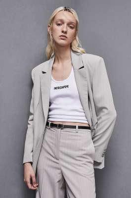 Ribbed cotton top, White, Patrizia Pepe