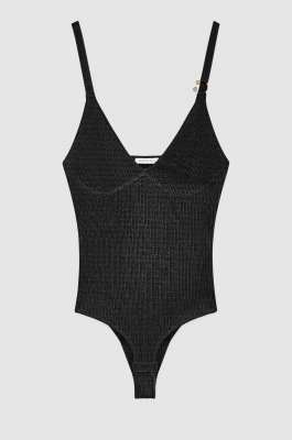 Knit body with piercing, Black, Patrizia Pepe