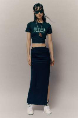 Skinny ankle-length jersey skirt, Black, Patrizia Pepe