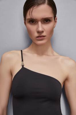 Maillot de bain une pièce en jersey coupe slim, Noir, Patrizia Pepe