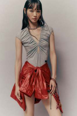 Skinny-Body-Pullover aus Viskose, Grau, Patrizia Pepe