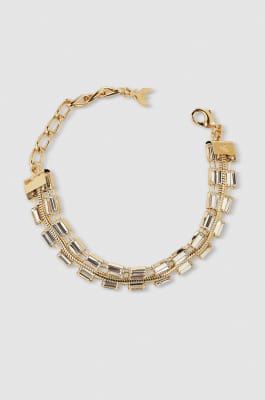 Elegant brass and glass bracelet, Gold, Patrizia Pepe