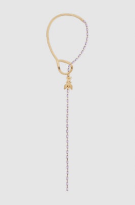 Elegant brass and glass necklace, Purple, Patrizia Pepe