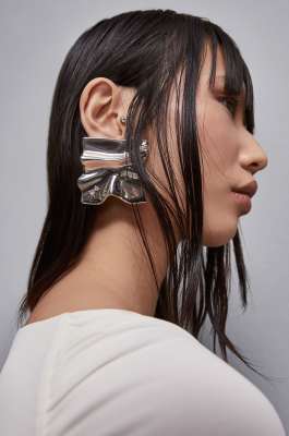 Zama and brass earrings, Silver, Patrizia Pepe