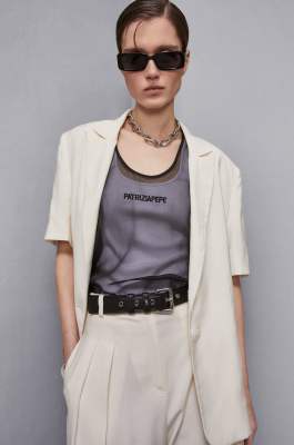 Soft leather belt, Black, Patrizia Pepe