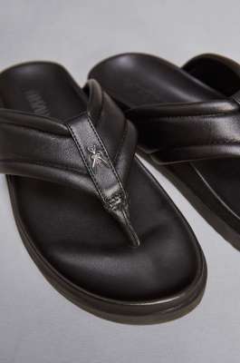 Slippers in nappa, Nero, Patrizia Pepe