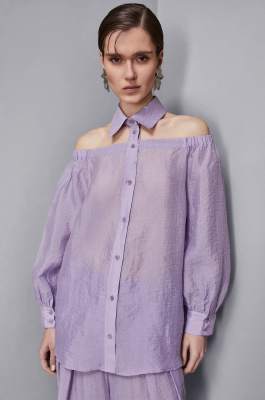 Chemise avec découpes, Violet, Patrizia Pepe