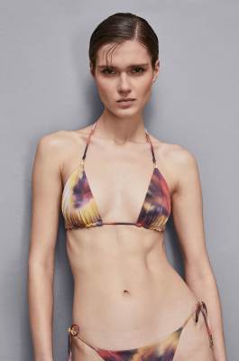 Haut de bikini slim fit avec imprimé, Multicolor, Patrizia Pepe