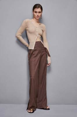 Slim fit knitted cardigan, Beige, Patrizia Pepe