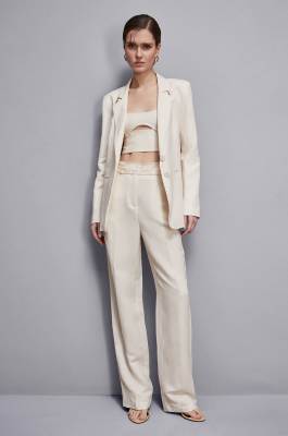 Essential regular fit viscose pants, Beige, Patrizia Pepe