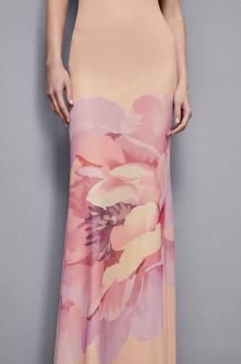 Floral print long dress, Orange, Patrizia Pepe