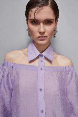 Chemise avec découpes, Violet, Patrizia Pepe