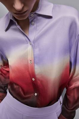 Shirt with dropped shoulders, Multicolor, Patrizia Pepe