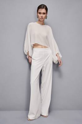 Essential georgette tunic, White, Patrizia Pepe