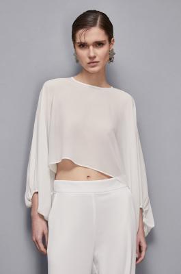 Essential georgette tunic, White, Patrizia Pepe
