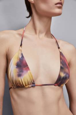 Haut de bikini slim fit avec imprimé, Multicolor, Patrizia Pepe