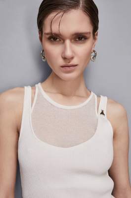 Double layer tank top, White, Patrizia Pepe