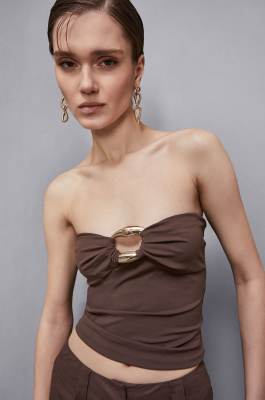 Top en jersey Essential, Marron, Patrizia Pepe