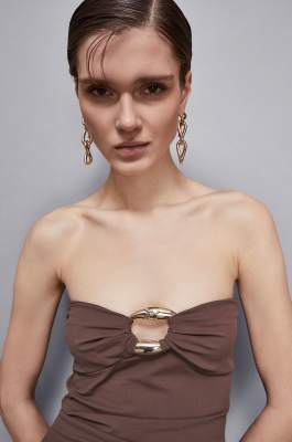 Top en jersey Essential, Marron, Patrizia Pepe