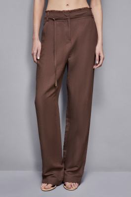Pantalon en viscose à la coupe régulière Essential, Marron, Patrizia Pepe