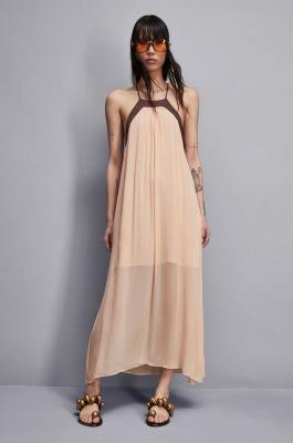 Two-tone midi dress, Beige, Patrizia Pepe