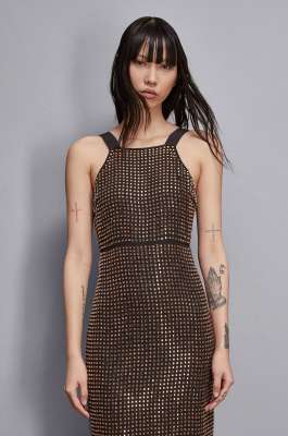 Plaid midi dress, Black, Patrizia Pepe