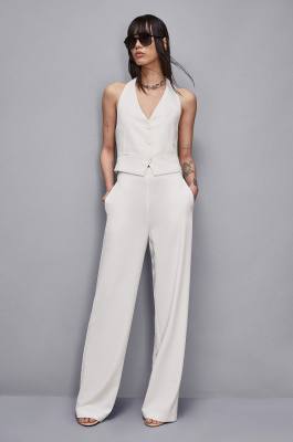 Straight crepe pants, White, Patrizia Pepe