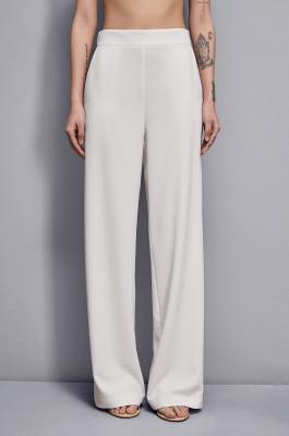 Straight crepe pants, White, Patrizia Pepe