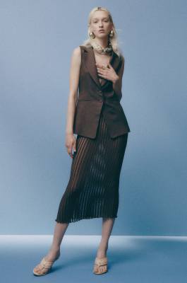 Gonna midi in maglia, Marrone, Patrizia Pepe