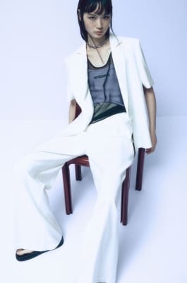 Fluid jacket with short sleeves, White, Patrizia Pepe
