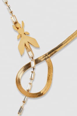 Snake necklace in brass and glass, Gold, Patrizia Pepe