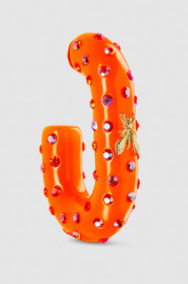 Rhinestone hoop earrings, Orange, Patrizia Pepe