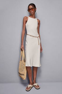 Robe en viscose et lin Essential, Beige, Patrizia Pepe