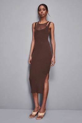 Robe midi 2 en 1, Marron, Patrizia Pepe