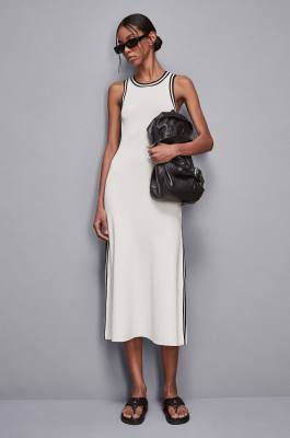 Ärmelloses Kleid aus Viskose-Mix, Weiß, Patrizia Pepe