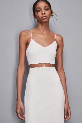 Crepe midi dress, White, Patrizia Pepe