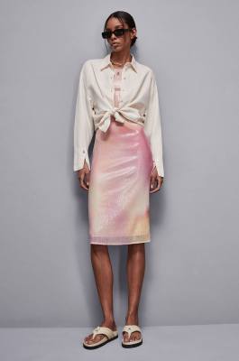 Midi dress with sequins, Pink, Patrizia Pepe