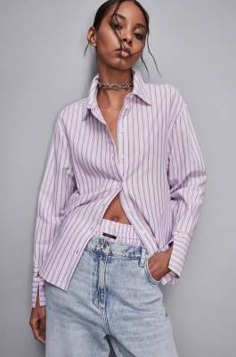 Regular fit cotton shirt, Purple, Patrizia Pepe